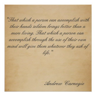 Pôster Andrew Carnegie Riches Filosofia
