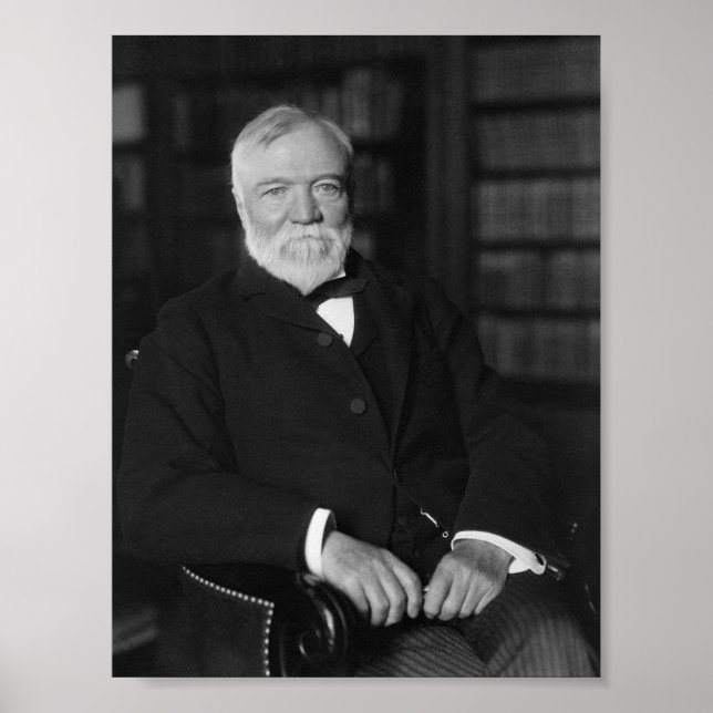 Poster Andrew Carnegie Sentado Em Uma Biblioteca (Frente)