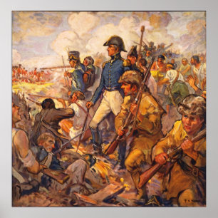Poster Andrew Jackson durante a batalha de Nova Orleães