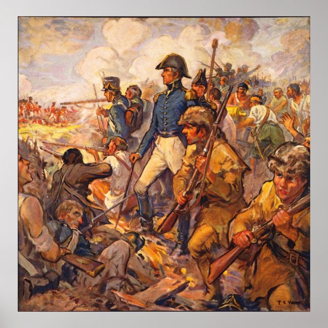 Poster Andrew Jackson Durante a Batalha de Nova Orleans (Frente)