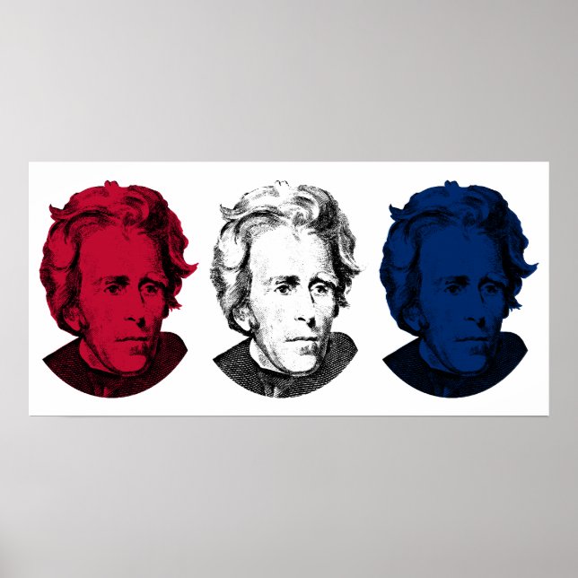 Poster Andrew Jackson Red, White e Blue (Frente)