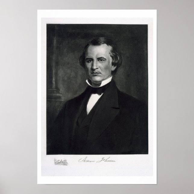 Poster Andrew Johnson (1808-75), 17º Presidente da ONU (Frente)