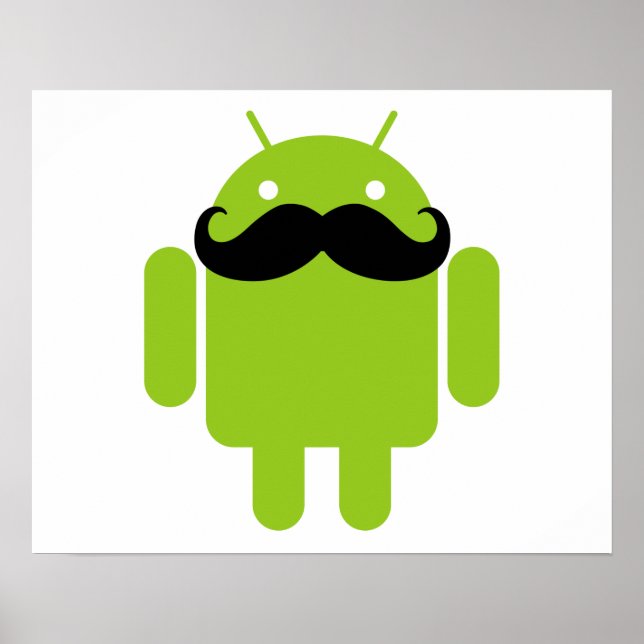 Poster Android Robot Mustache (Frente)
