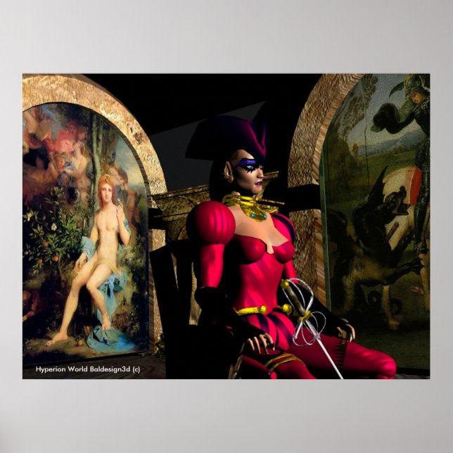 Pôster ANDROID XENIA NO CENTRO-Fi ORBITAL DA HIPERION (Frente)