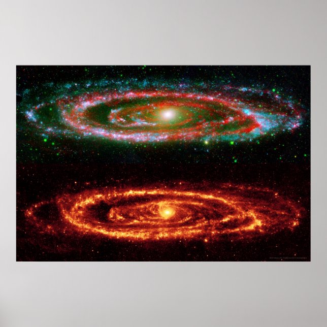Pôster Andromeda Galaxy em Red-UV 36x24 (36x24) (Frente)