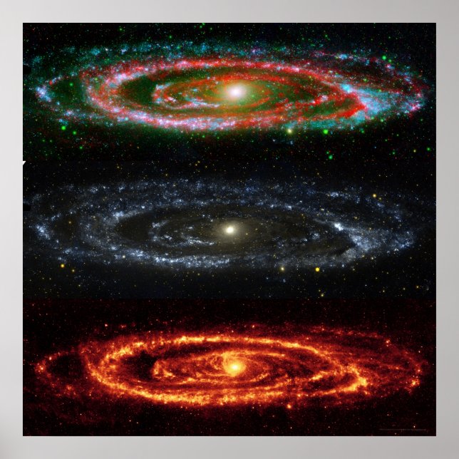 Pôster Andromeda Galaxy em Red-Vis-UV 48x48 (35x35) (Frente)