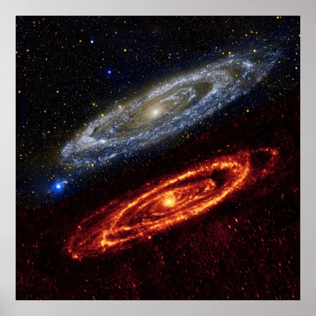 Poster Andromeda Galaxy Ultraviolet e Infrared, ZGOS (Frente)