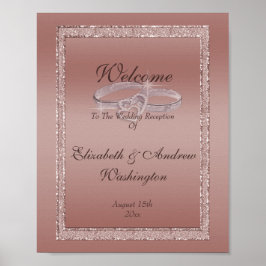 Poster Anéis de Casamento de rosa Dourado e Silver