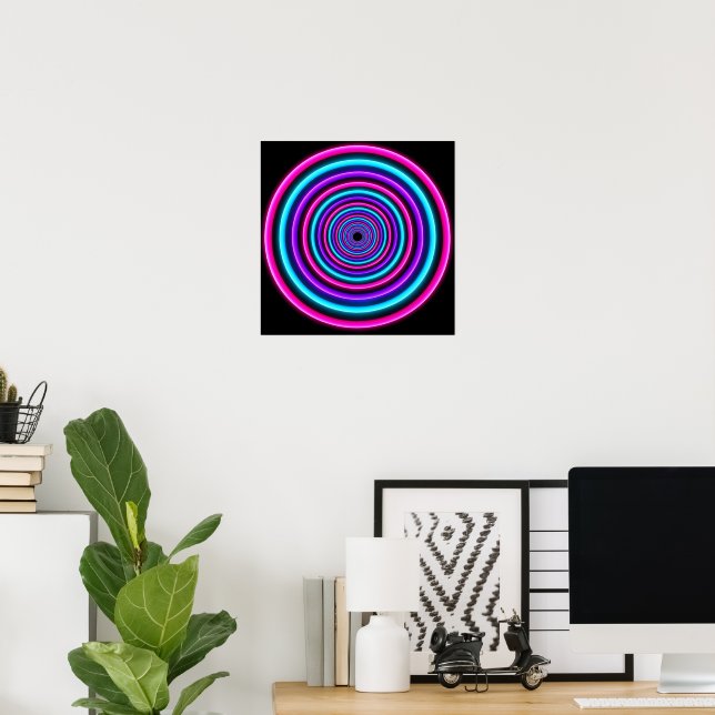 Poster Anéis de Vórtice Neon (Escritório em casa)