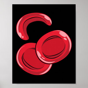 Poster Anemia das Células Falsiformes do Sangue Vermelho 