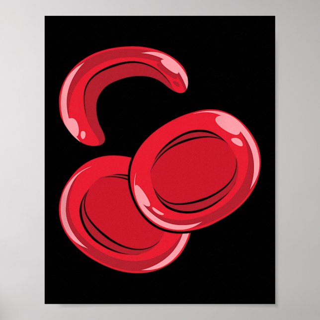 Poster Anemia das Células Falsiformes do Sangue Vermelho  (Frente)