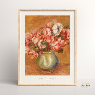 Poster Anêmonas Flores em Renoir Vase Auguste