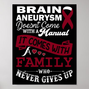 Poster Aneurisma Sensibilização Burgundy Suporte à Famíli