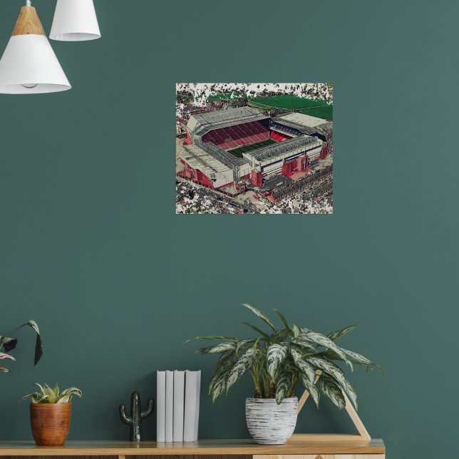 Poster Anfield Stadium Liverpool - Artistic Watercolour (Sala de Estar 1)
