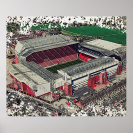 Poster Anfield Stadium Liverpool - Artistic Watercolour