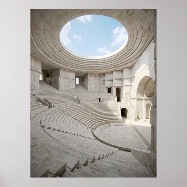Poster Anfiteatro de Mármore Antigo Céu (Frente)
