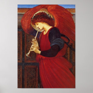 Poster Angel com trompete, Burne-Jones Fine Art