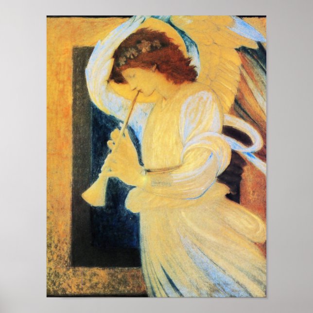 Poster Angel com trompete, Burne-Jones Fine Art (Frente)