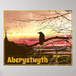 Poster Angel e Raven de Aberystwyth no pôr do sol