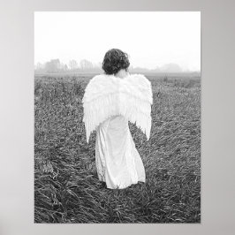 Poster Angel Elegant Black And White Photo Art