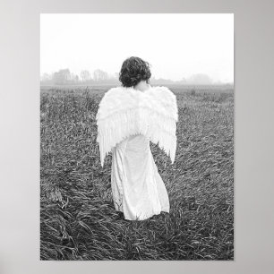 Poster Angel Elegant Black And White Photo Art