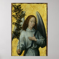 Angel Holding um Branch de Oliva