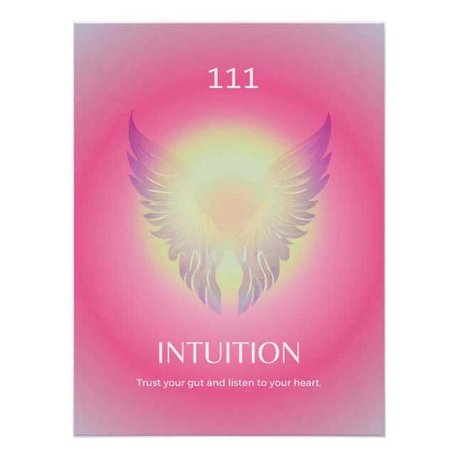 Pôster Angel Number 111 Aura Intuition Glossy Poster (Frente)