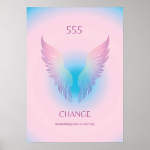 Poster Angel Number Aura 555 Change