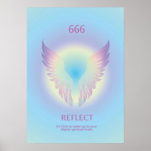 Poster Angel Number Aura 666 Refletir