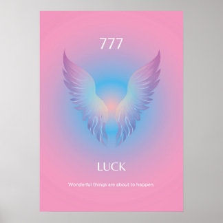 Poster Angel Number Aura 777 Sorte