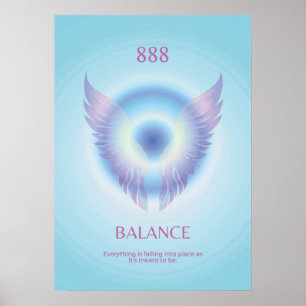 Poster Angel Number Aura 888 Intuição