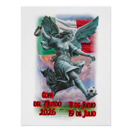 Pôster Angel of Independence playing Soccer on a 