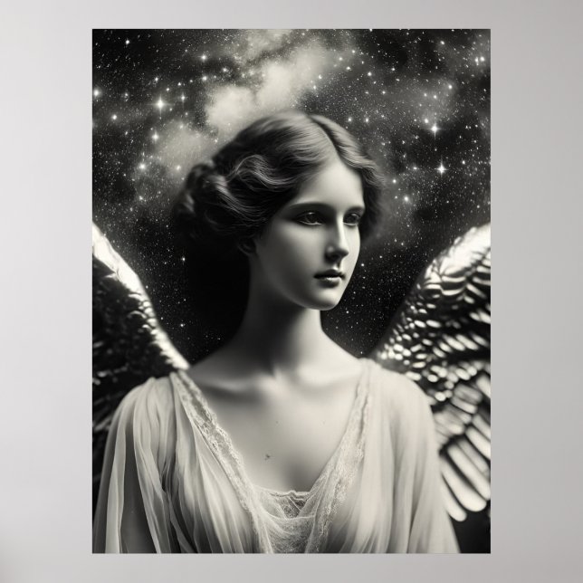 Poster Angel Stars Black and White (Frente)
