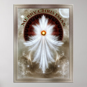 Poster Angel Wings Snowflake Felry Natal