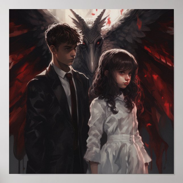 Poster Angelic Girl and Demon Boy - Grande Inspiração (Frente)