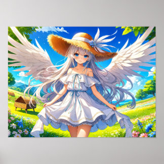 Poster Angelic Summer Serenity Fantasy Elegance