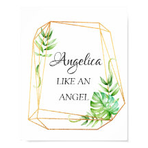 Angelica Name Significa Floral Geométrico Frame