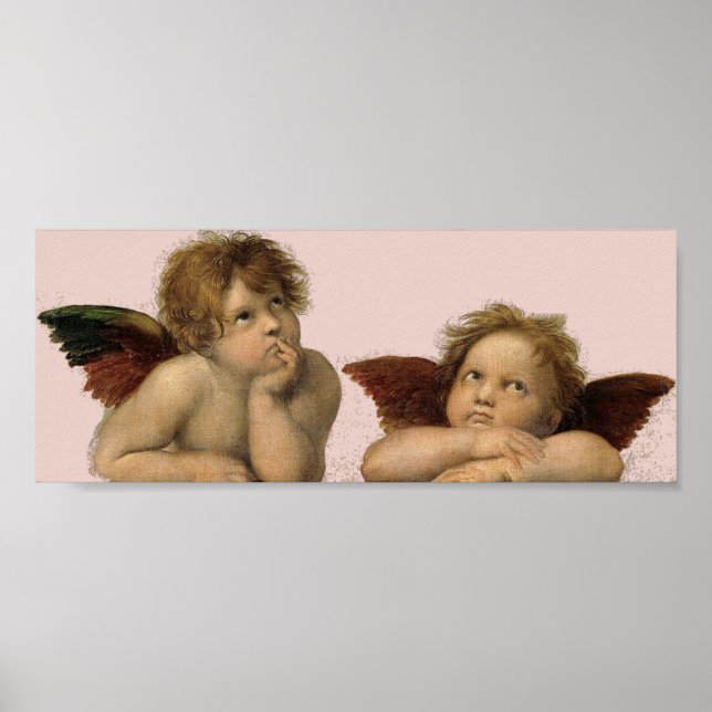 Poster Angels anjo Raffael - Madonna Sixtina Raphael - (Frente)