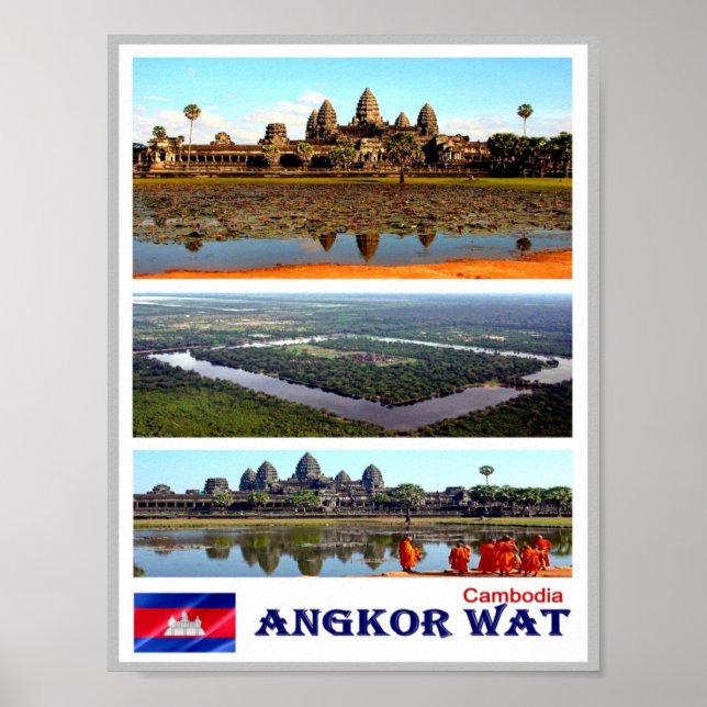 Poster Angkor Wat - Camboja - Mosaico - (Frente)