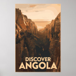 Poster Angola Lubango Viagem Arte Vintage