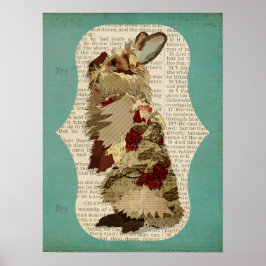 Pôster ANGORA RABBIT RETRO Art