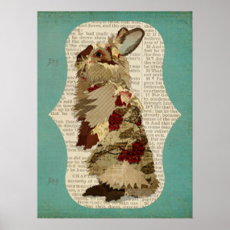 Pôster ANGORA RABBIT RETRO Art