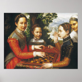 Poster Anguissola - Irmãs do Artista Jogando Xadrez