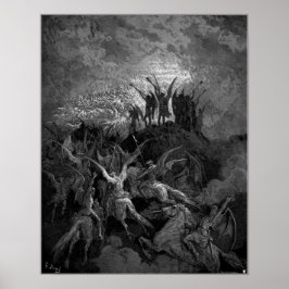Poster Ângulos do céu sopram suas trompetes Gustave Dore