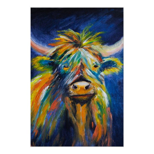 Pôster Angus Highland Cow (Frente)
