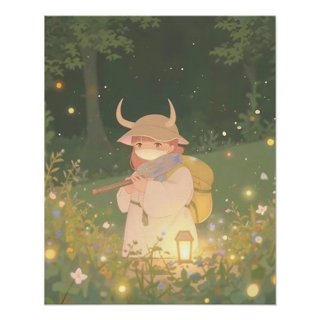 Pôster Anima Eetérea com Cavalos em Prados Brancos (Frente)