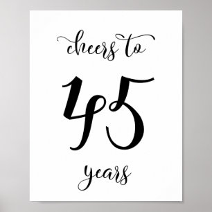 Poster Anima-se com o sinal de aniversário de 45 anos