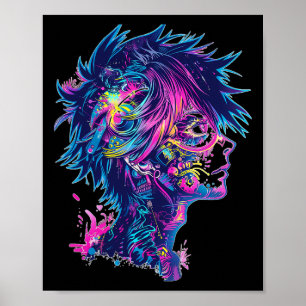 Poster Animação de Ilustração Gráfica do Anime Manga