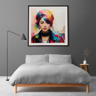 Poster Animação de ilustração Minimalista do Retrato de A