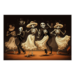 Pôster Animação de Swing de Halloween de Desenho
